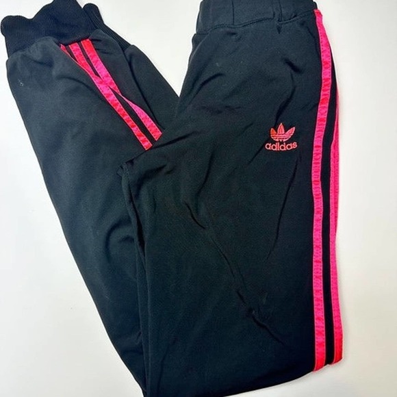 Adidas Girls 3 Stripe Tricot Jogger Size M - Picture 2 of 10